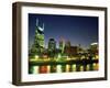 Skyline with Reflection in Cumberland River-Barry Winiker-Framed Photographic Print