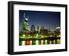 Skyline with Reflection in Cumberland River-Barry Winiker-Framed Photographic Print