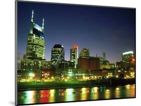 Skyline with Reflection in Cumberland River-Barry Winiker-Mounted Photographic Print