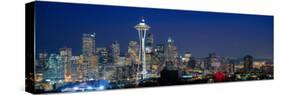 Skyline with Space Needle at dusk, Seattle, King County, Washington State, USA-null-Stretched Canvas