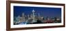 Skyline with Space Needle at dusk, Seattle, King County, Washington State, USA-null-Framed Photographic Print