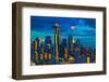 Skyline with Space Needle in Seattle, King County, Washington State, USA-null-Framed Photographic Print