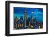 Skyline with Space Needle in Seattle, King County, Washington State, USA-null-Framed Photographic Print