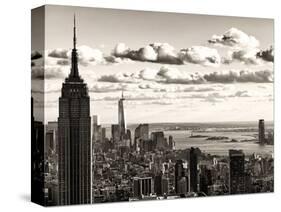 Skyline with the Empire State Building and the One World Trade Center, Manhattan, NYC, Sepia Light-Philippe Hugonnard-Stretched Canvas