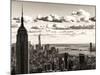 Skyline with the Empire State Building and the One World Trade Center, Manhattan, NYC, Sepia Light-Philippe Hugonnard-Mounted Photographic Print