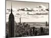 Skyline with the Empire State Building and the One World Trade Center, Manhattan, NYC, Sepia Light-Philippe Hugonnard-Mounted Premium Photographic Print