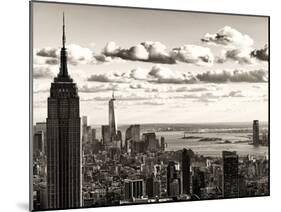 Skyline with the Empire State Building and the One World Trade Center, Manhattan, NYC, Sepia Light-Philippe Hugonnard-Mounted Premium Photographic Print