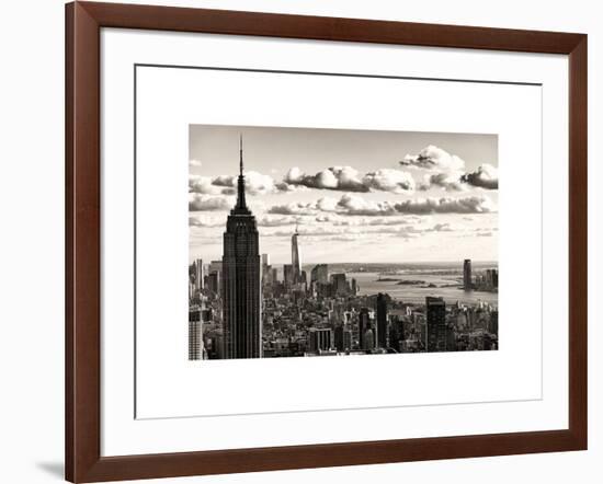 Skyline with the Empire State Building and the One World Trade Center, Manhattan, NYC, Sepia Light-Philippe Hugonnard-Framed Art Print