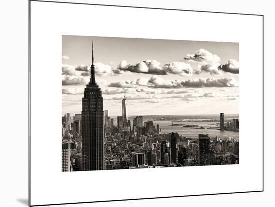 Skyline with the Empire State Building and the One World Trade Center, Manhattan, NYC, Sepia Light-Philippe Hugonnard-Mounted Art Print