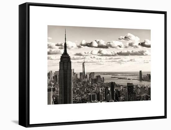 Skyline with the Empire State Building and the One World Trade Center, Manhattan, NYC, Sepia Light-Philippe Hugonnard-Framed Stretched Canvas