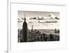 Skyline with the Empire State Building and the One World Trade Center, Manhattan, NYC, Sepia Light-Philippe Hugonnard-Framed Art Print