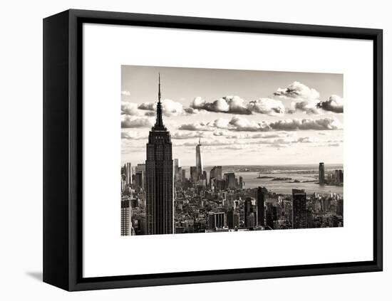 Skyline with the Empire State Building and the One World Trade Center, Manhattan, NYC, Sepia Light-Philippe Hugonnard-Framed Stretched Canvas