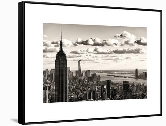 Skyline with the Empire State Building and the One World Trade Center, Manhattan, NYC, Sepia Light-Philippe Hugonnard-Framed Stretched Canvas