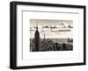 Skyline with the Empire State Building and the One World Trade Center, Manhattan, NYC, Sepia Light-Philippe Hugonnard-Framed Art Print