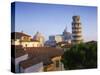 Skyline with the Leaning Tower, Duomo and Baptistery in the City of Pisa, Tuscany, Italy-null-Stretched Canvas