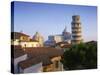 Skyline with the Leaning Tower, Duomo and Baptistery in the City of Pisa, Tuscany, Italy-null-Stretched Canvas