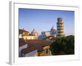 Skyline with the Leaning Tower, Duomo and Baptistery in the City of Pisa, Tuscany, Italy-null-Framed Photographic Print