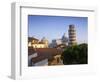 Skyline with the Leaning Tower, Duomo and Baptistery in the City of Pisa, Tuscany, Italy-null-Framed Photographic Print