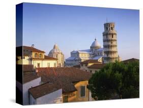 Skyline with the Leaning Tower, Duomo and Baptistery in the City of Pisa, Tuscany, Italy-null-Stretched Canvas