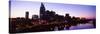 Skylines at Dusk Along Cumberland River, Nashville, Tennessee, USA 2013-null-Stretched Canvas