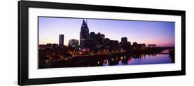 Skylines at Dusk Along Cumberland River, Nashville, Tennessee, USA 2013-null-Framed Photographic Print