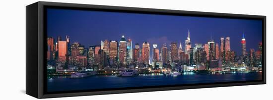 Skylines at Dusk, Manhattan, New York City, New York State, USA-null-Framed Stretched Canvas