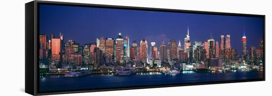 Skylines at Dusk, Manhattan, New York City, New York State, USA-null-Framed Stretched Canvas