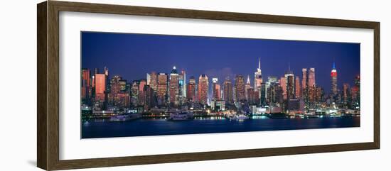 Skylines at Dusk, Manhattan, New York City, New York State, USA-null-Framed Photographic Print