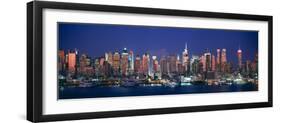 Skylines at Dusk, Manhattan, New York City, New York State, USA-null-Framed Photographic Print