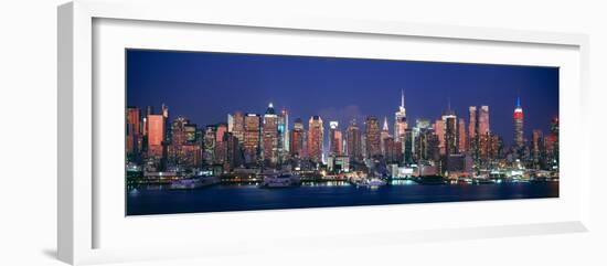 Skylines at Dusk, Manhattan, New York City, New York State, USA-null-Framed Photographic Print