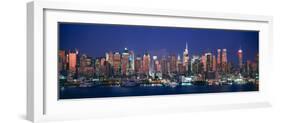 Skylines at Dusk, Manhattan, New York City, New York State, USA-null-Framed Photographic Print