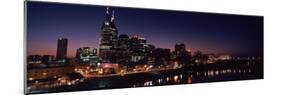 Skylines at Night Along Cumberland River, Nashville, Tennessee, USA 2013-null-Mounted Photographic Print
