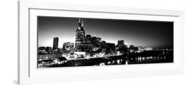 Skylines at Night Along Cumberland River, Nashville, Tennessee, USA-null-Framed Photographic Print