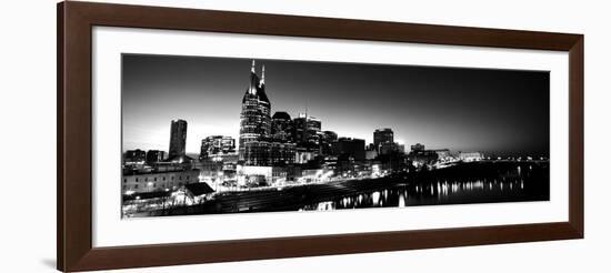 Skylines at Night Along Cumberland River, Nashville, Tennessee, USA-null-Framed Photographic Print