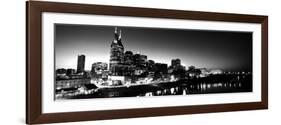 Skylines at Night Along Cumberland River, Nashville, Tennessee, USA-null-Framed Photographic Print