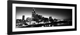 Skylines at Night Along Cumberland River, Nashville, Tennessee, USA-null-Framed Photographic Print