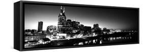 Skylines at Night Along Cumberland River, Nashville, Tennessee, USA-null-Framed Stretched Canvas