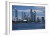 Skylines at the waterfront, Coral Sea, Surfer's Paradise, Gold Coast, Queensland, Australia-Panoramic Images-Framed Photographic Print