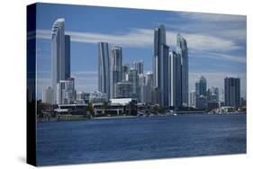 Skylines at the waterfront, Coral Sea, Surfer's Paradise, Gold Coast, Queensland, Australia-Panoramic Images-Stretched Canvas