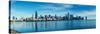 Skylines at the waterfront, Lake Michigan, Chicago, Cook County, Illinois, USA-null-Stretched Canvas