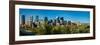 Skylines in a city, Bow River, Calgary, Alberta, Canada-null-Framed Photographic Print