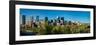 Skylines in a city, Bow River, Calgary, Alberta, Canada-null-Framed Photographic Print