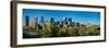 Skylines in a city, Bow River, Calgary, Alberta, Canada-null-Framed Photographic Print