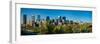 Skylines in a city, Bow River, Calgary, Alberta, Canada-null-Framed Photographic Print