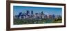 Skylines in a city, Bow River, Calgary, Alberta, Canada-null-Framed Photographic Print