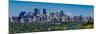 Skylines in a city, Bow River, Calgary, Alberta, Canada-null-Mounted Photographic Print