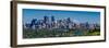 Skylines in a city, Bow River, Calgary, Alberta, Canada-null-Framed Photographic Print