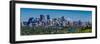 Skylines in a city, Bow River, Calgary, Alberta, Canada-null-Framed Photographic Print