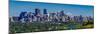 Skylines in a city, Bow River, Calgary, Alberta, Canada-null-Mounted Photographic Print