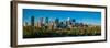 Skylines in a city, Bow River, Calgary, Alberta, Canada-null-Framed Photographic Print